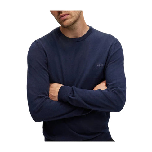 BOSS Pullover Maglia Uomo con ricamo in tono colore Dark blue A24 - BOSS50476364 - 404 - M - Francavilla Moda